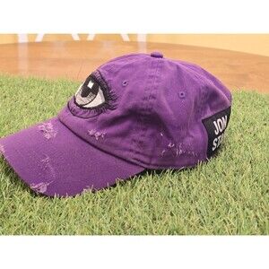 2016 Authentic Jon Stan Purple Distressed Hat With Evil Eye GUC Super Rare
